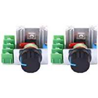 2pcs 2000W Módulo de control de velocidad del motor de CA 50-220V 25A PWM Interruptor de control de atenuador ajustable